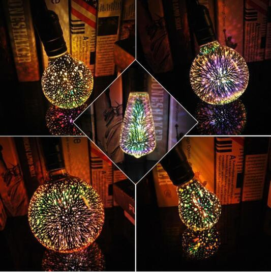 3D LED Bulb Star E27 Vintage Edison Night Light Colorful