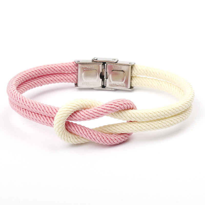 Vintage Anchor Handmade Diy Woven Bracelet Jewelry DealSniper.net White pink