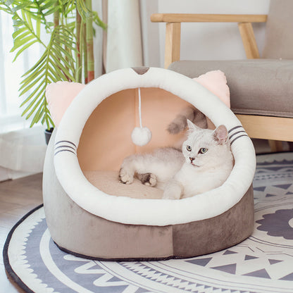 Winter pet cat house with velvet Pets DealSniper.net