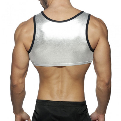 Shiny sports vest Men dealsniper-net Sliver L