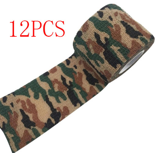 Camouflage Non-woven Elastic Bandage (Self-adhesive) Outdoor DealSniper.net 7style 5cm 12PCS