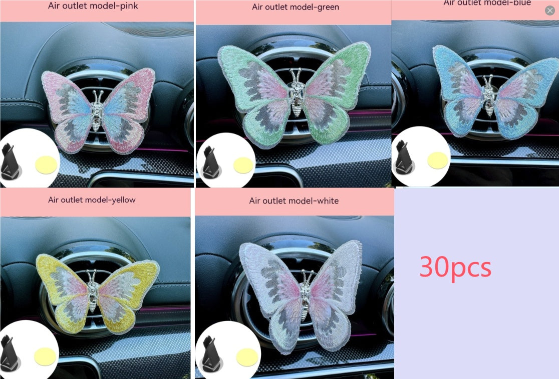 Moving Embroidery Butterfly Center Console Air Outlet