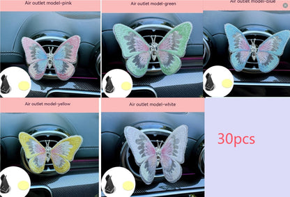 Moving Embroidery Butterfly Center Console Air Outlet