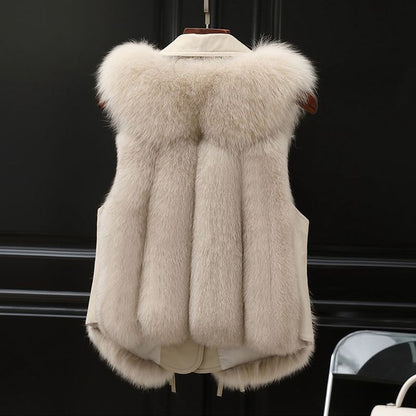 Fur Vest Short Coat Autumn And Winter New Patchwork Winter Women dealsniper-net