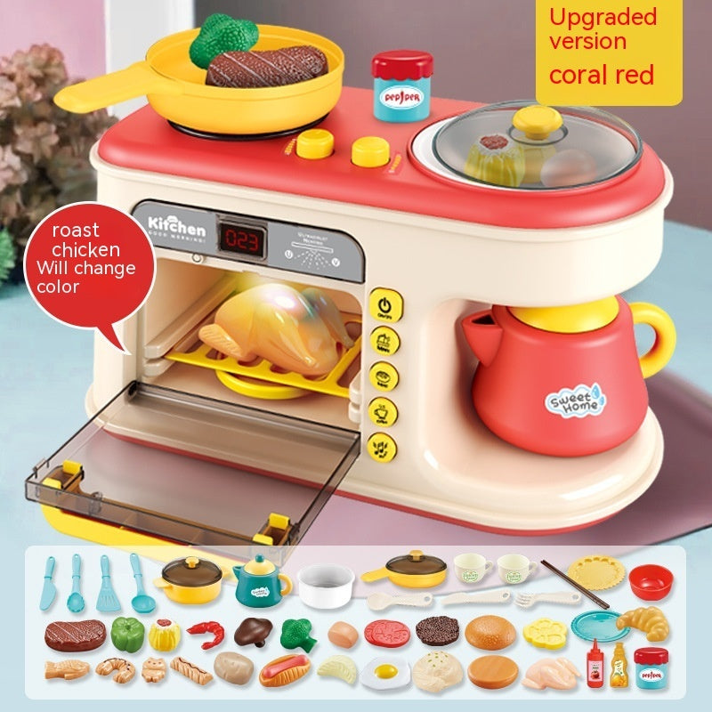 Children's Play House Kitchen Toys Simulation Kitchenware Kids DealSniper.net 47PCS Red Upgraded Version