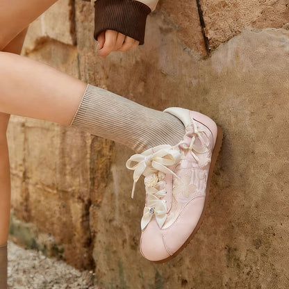 New-style Oriental Aesthetic Flower Embroidery Casual Shoes Women Gym From House