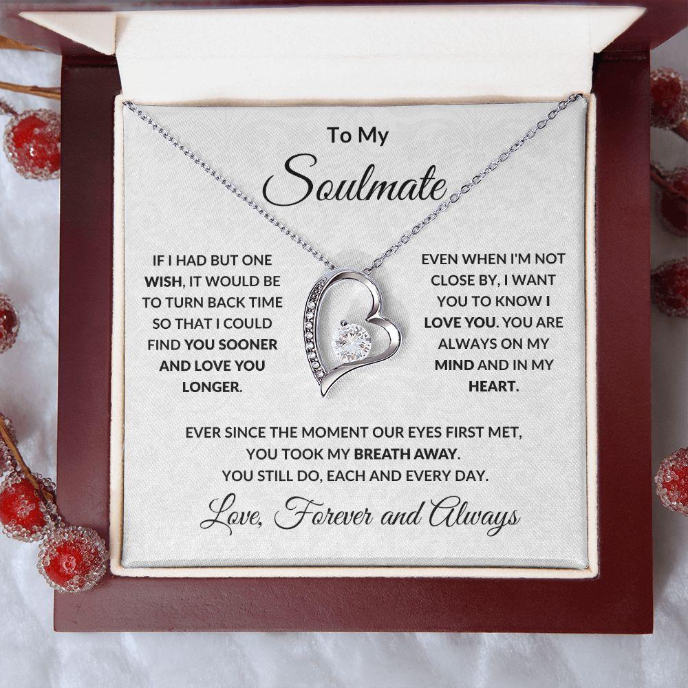 Gift For Women Wife Her Girlfriend Necklace Stainless Steel Jewelry dealsniper-net Silver Solid Wood Gift Box Set