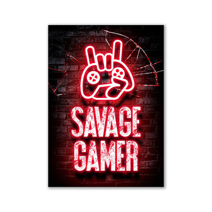 Nordic Neon Advertising Game Canvas Core Home Decor dealsniper-net 09style 30x40cm