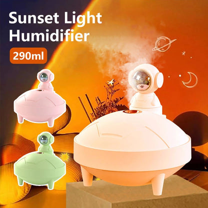 Astronaut Sunset Lamp Humidifier 2 Spraying Mode 360 Degree Home Decor DealSniper.net