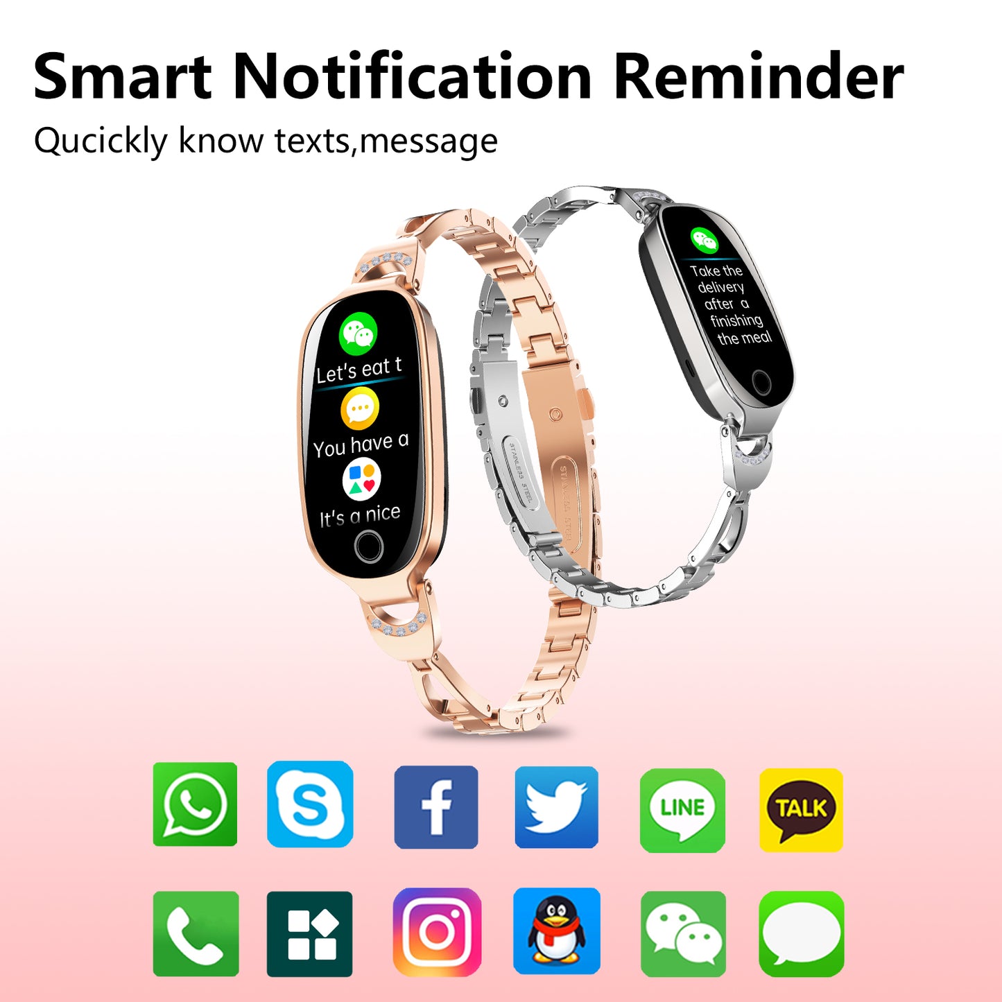 Gold Smartwatch For Women Compatible For Android & IOS Jewelry dealsniper-net