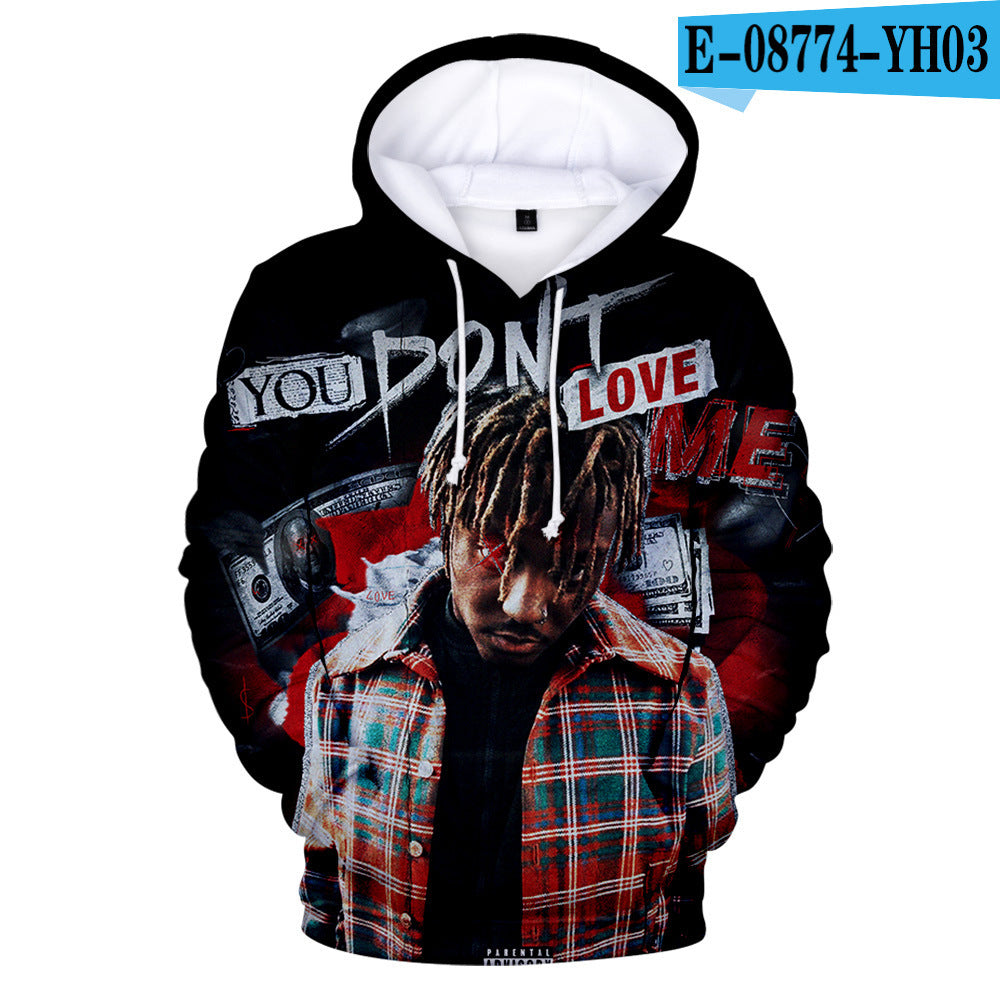 Hip-hop singer Juice Wrld 3D Hoodie Men DealSniper.net E 3XL