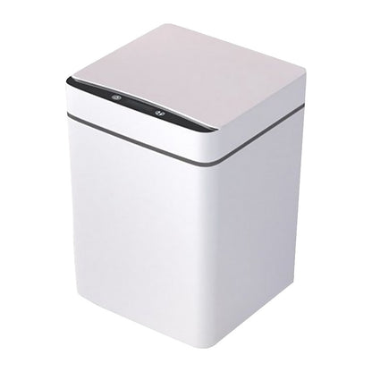 Automatic Induction Flip Trash Can Kitchen dealsniper-net White