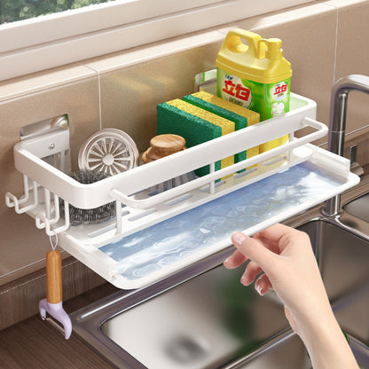 Kitchen Hanging Storage Rack Shelf Towel Sponge Drain Kitchen dealsniper-net