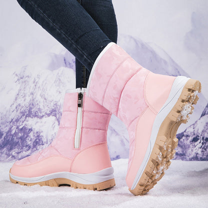 Winter Snow Boots For Women Outdoor Thickened High-top Plus Velvet Shoes Fashion Platform Ankle Boots Keep Warm Plush Shoes Women DealSniper.net
