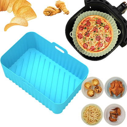 Air Fryer Silicone Pot With Handle Reusable Liner Heat Resistant Basket