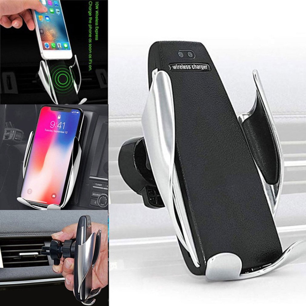 Car Wireless Charger 10W Induction Car Fast Wireless Charging With Car Phone Holder S5 Vehicle dealsniper-net