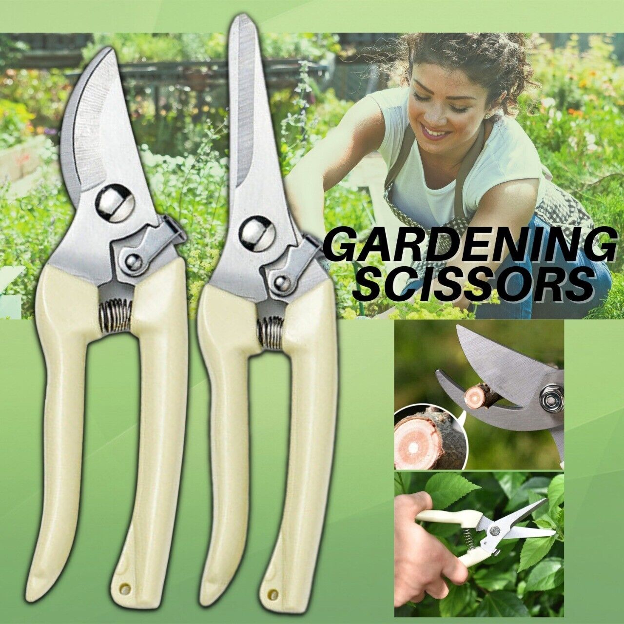 2 Pack Pruning Shears Cutter Home Gardening Plant Scissor Branch Garden Pruner Garden dealsniper-net