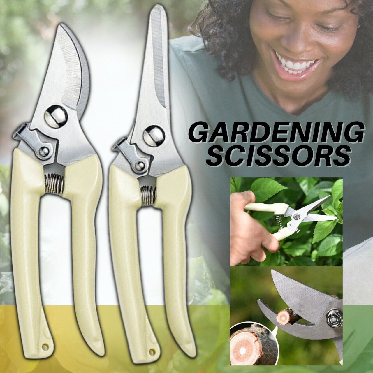 2 Pack Pruning Shears Cutter Home Gardening Plant Scissor Branch Garden Pruner Garden dealsniper-net