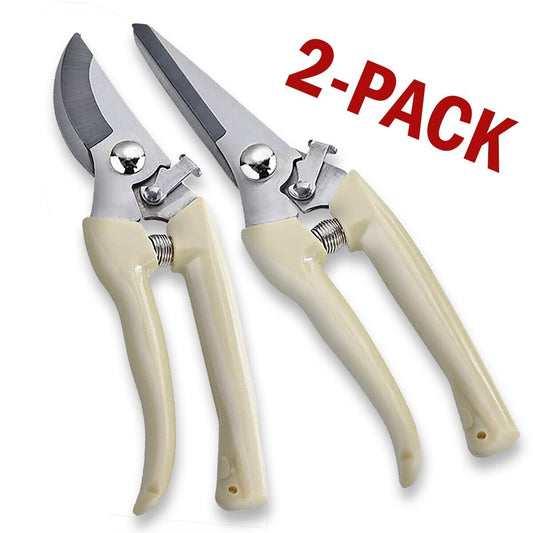 2 Pack Garden Pruning Shears Set Bypass Branch Pruner Straight Blade Scissors US Garden dealsniper-net