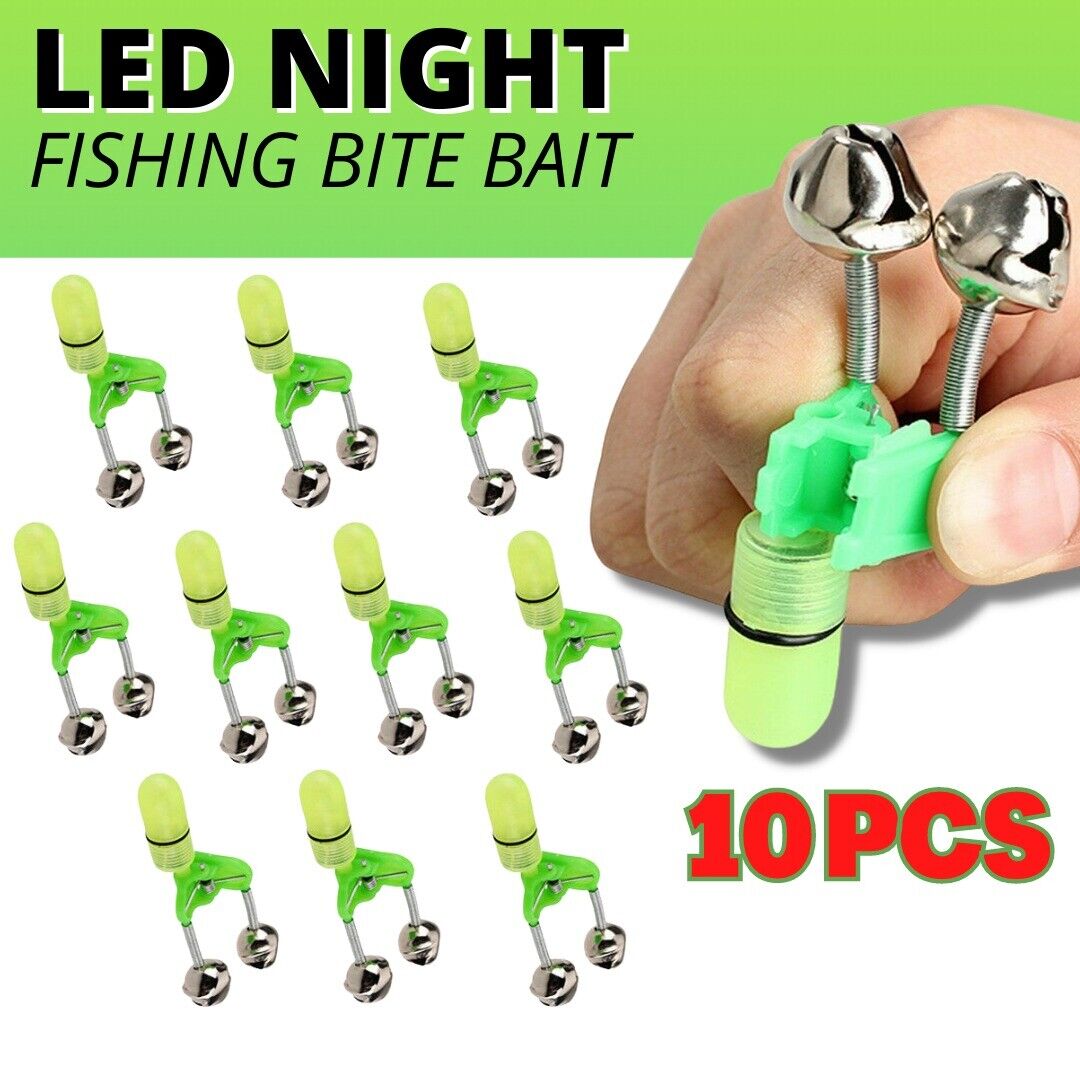 10PCS Fish Rod Bell Plastic Fishing Bells Clip Fishing Rod Alarm Dual Alert Bell Outdoor DealSniper.net
