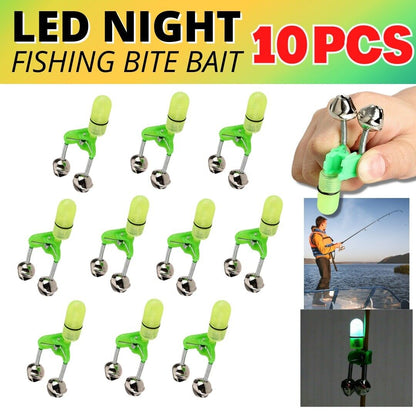 10PCS Fish Rod Bell Plastic Fishing Bells Clip Fishing Rod Alarm Dual Alert Bell Outdoor DealSniper.net