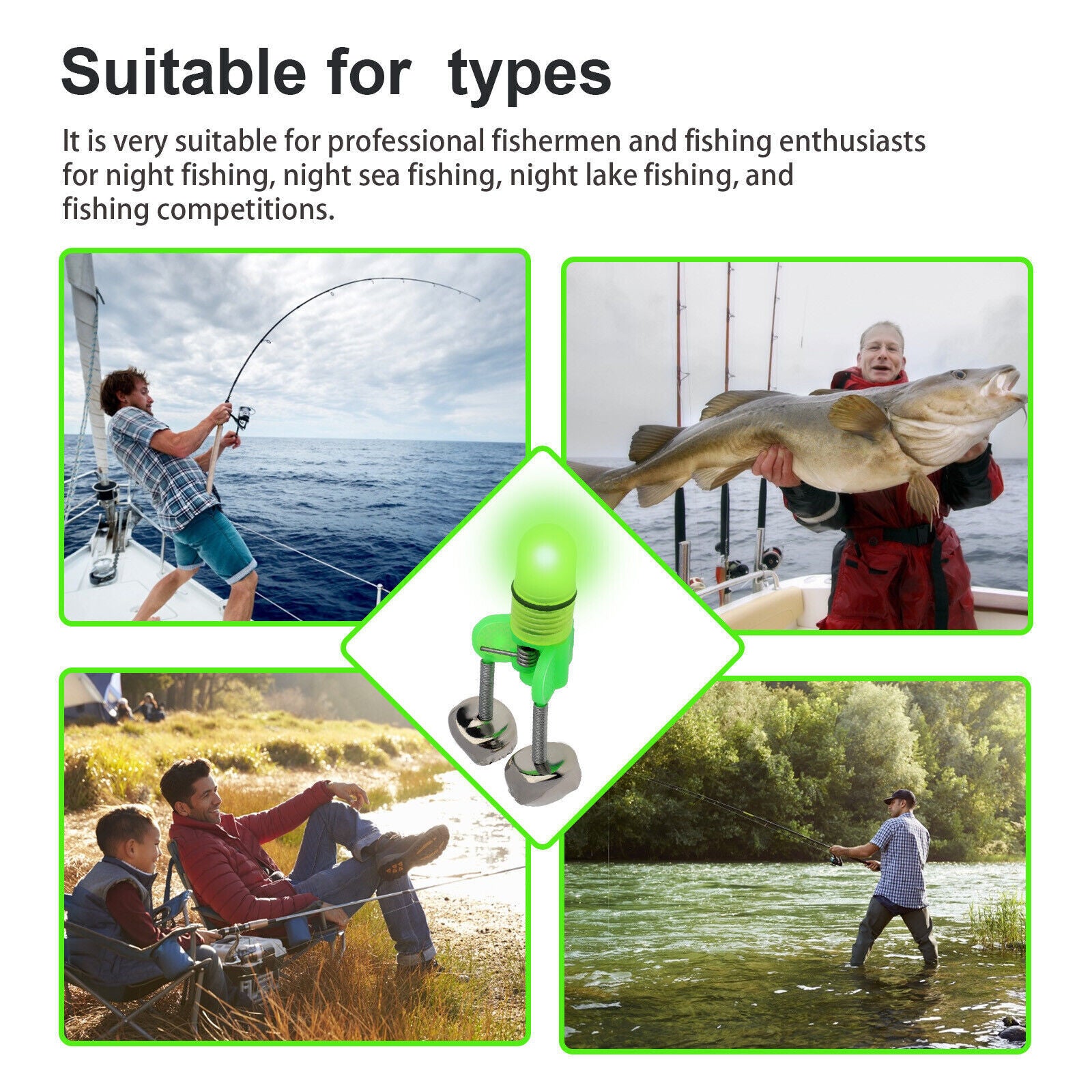 10PCS Fish Rod Bell Plastic Fishing Bells Clip Fishing Rod Alarm Dual Alert Bell Outdoor DealSniper.net
