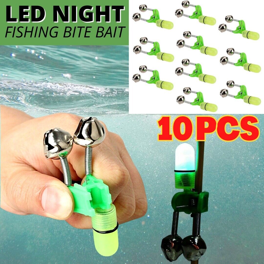 10PCS Fish Rod Bell Plastic Fishing Bells Clip Fishing Rod Alarm Dual Alert Bell Outdoor DealSniper.net