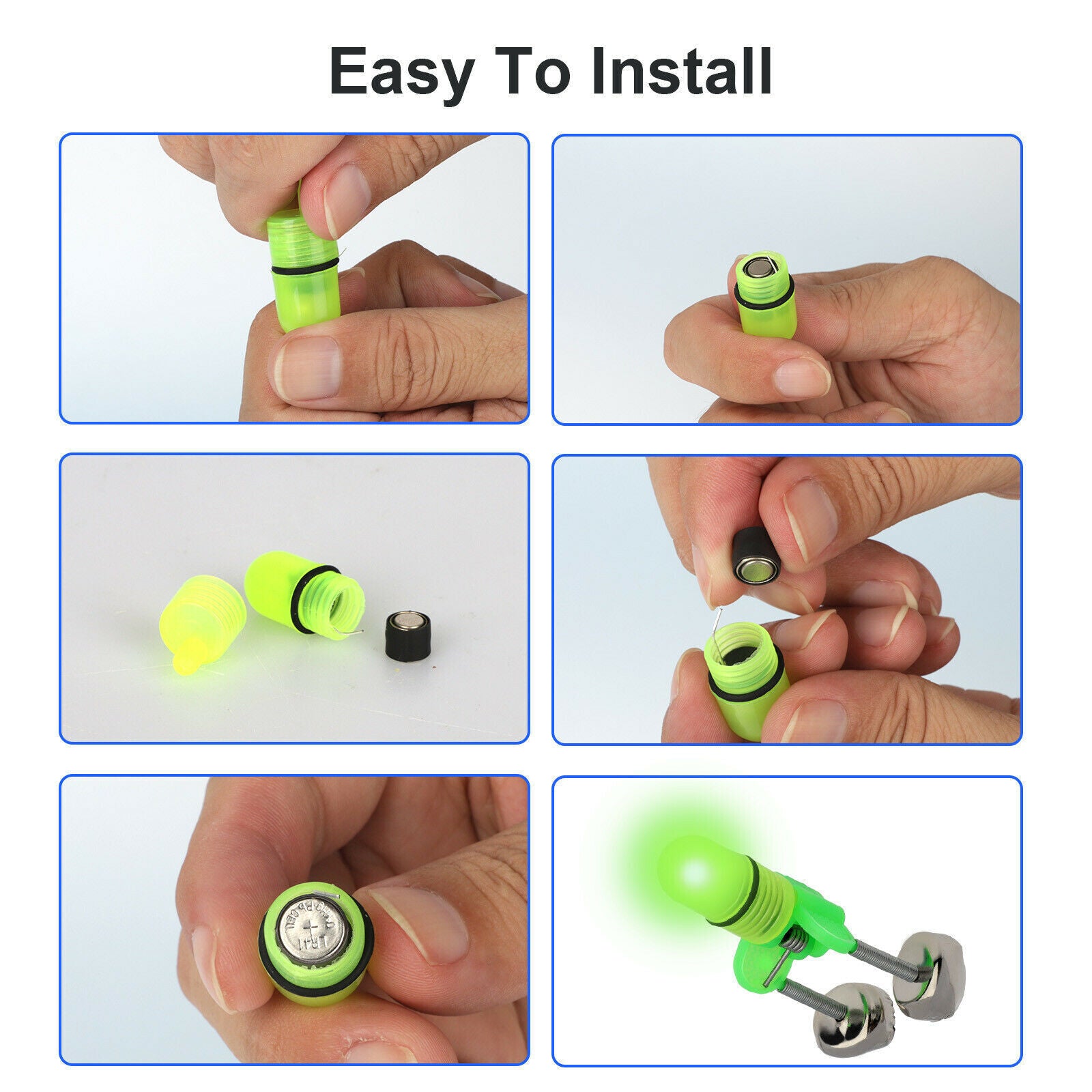 10x LED Night Fishing Bait Bite Alarm Twin 2 Bells Light Rod Tip Clip Alert Ring Outdoor DealSniper.net