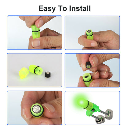 10x LED Night Fishing Bait Bite Alarm Twin 2 Bells Light Rod Tip Clip Alert Ring Outdoor DealSniper.net