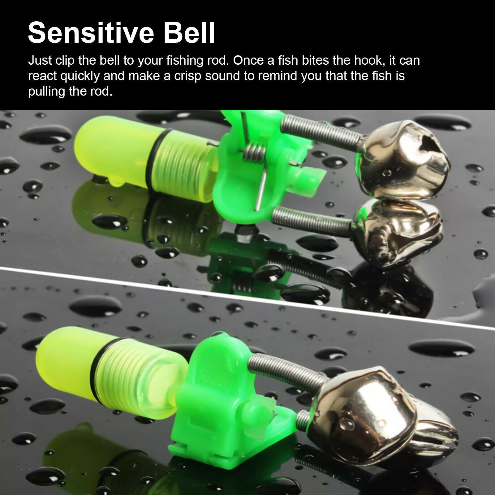 10x LED Night Fishing Bait Bite Alarm Twin 2 Bells Light Rod Tip Clip Alert Ring Outdoor DealSniper.net