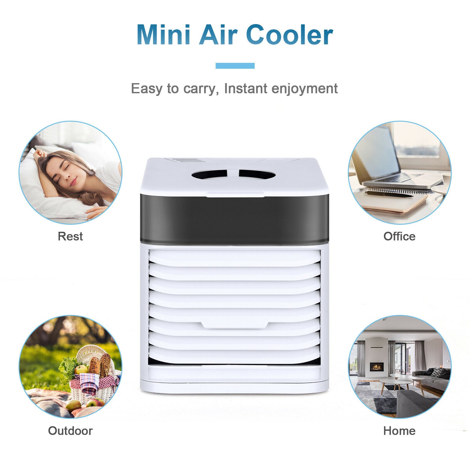 4 In 1 Personal Portable Cooler AC Air Conditioner Unit Air Fan Humidifier 4 In 1 Upgraded Portable Air Conditioner Cooling Fan 3 Speed Home Office Tent Home dealsniper-net