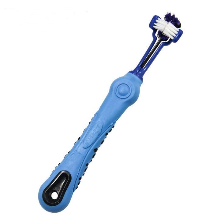 Three Sided Pet Toothbrush Dog Brush Bad Breath Tartar Teeth Care Pets Gym From House Blue
