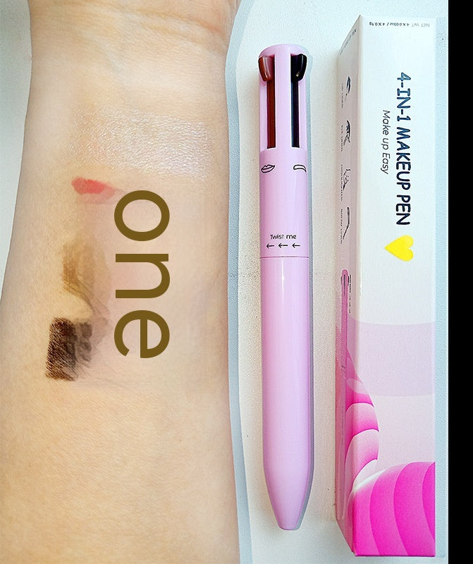 Four-in-one Cosmetic Brush Four-color Highlight Beauty Gym From House