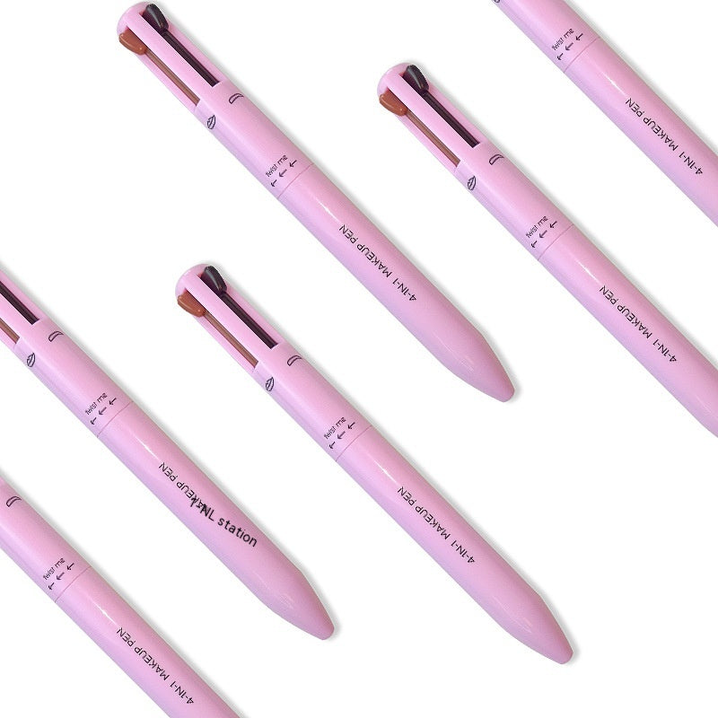 Four-in-one Cosmetic Brush Four-color Highlight Beauty Gym From House