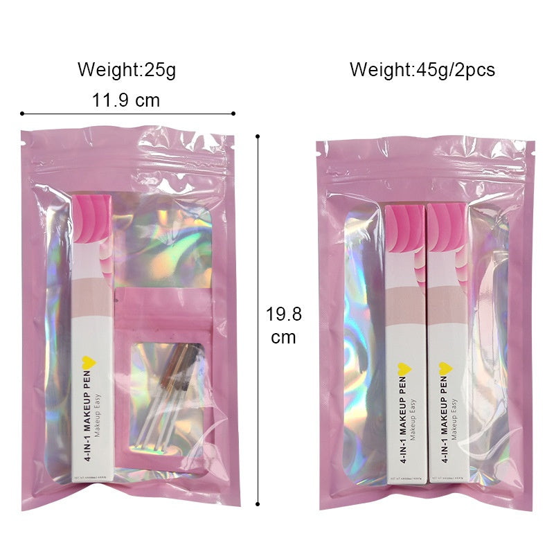 Four-in-one Cosmetic Brush Four-color Highlight Beauty Gym From House