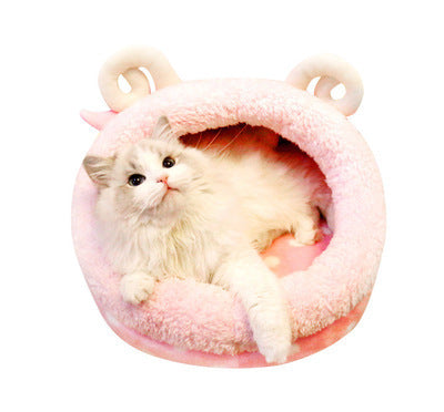 Cat Bed Indoor Soft Cats Houses Warm Cozy Cushion Pets dealsniper-net