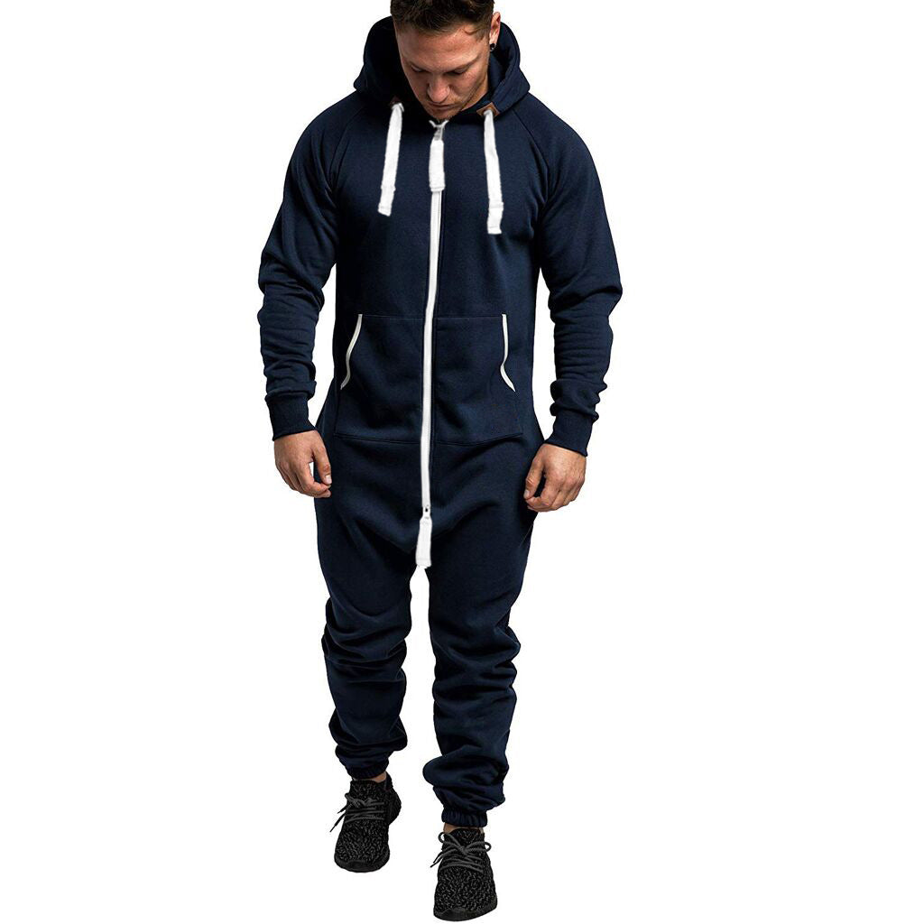 Hooded fleece bodysuit Men dealsniper-net Navy 3XL