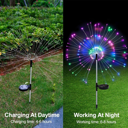 Solar Fireworks Ground Lamp Outdoor Garden Courtyard Holiday Garden dealsniper-net