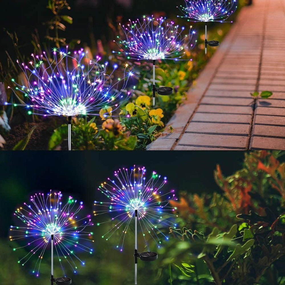 Solar Fireworks Ground Lamp Outdoor Garden Courtyard Holiday Garden dealsniper-net