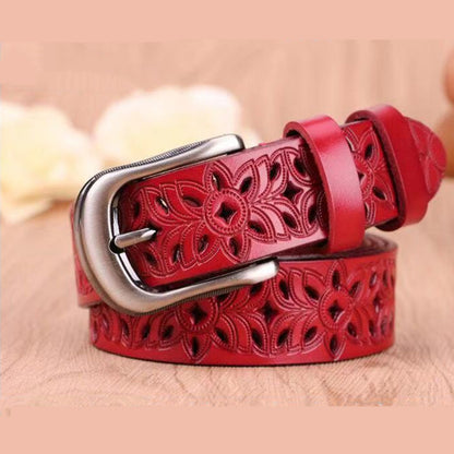 New Belt Hollow Pattern Belt Ladies Trend Waistband Women Gym From House Red 105cm
