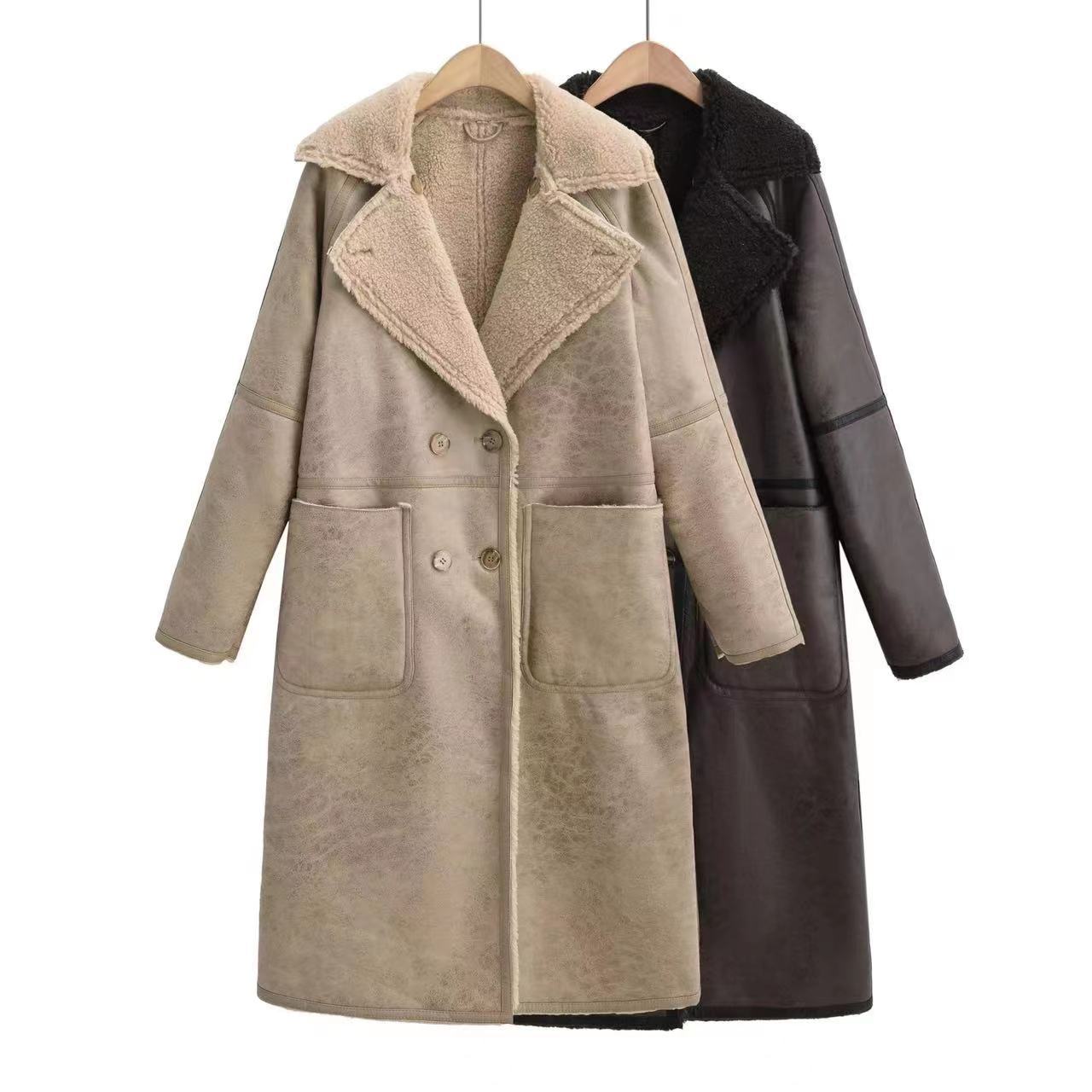 Winter Jacket With Belt Fashion Double Breasted Lapel Windbreaker Women Gym From House