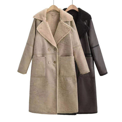 Winter Jacket With Belt Fashion Double Breasted Lapel Windbreaker Women Gym From House