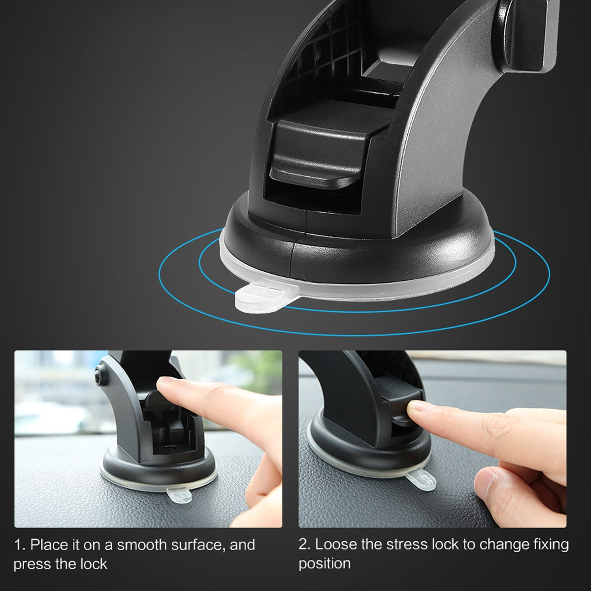 Car Phone Holder Long Rod Telescopic Car Dashboard Suction Cup Type Vehicle dealsniper-net