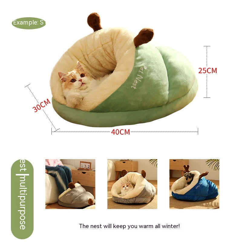 Pet Bed Winter Cat Dog Slippers Small Nest Pets Gym From House
