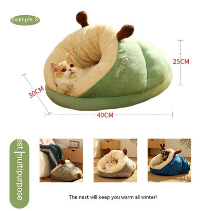 Pet Bed Winter Cat Dog Slippers Small Nest Pets Gym From House