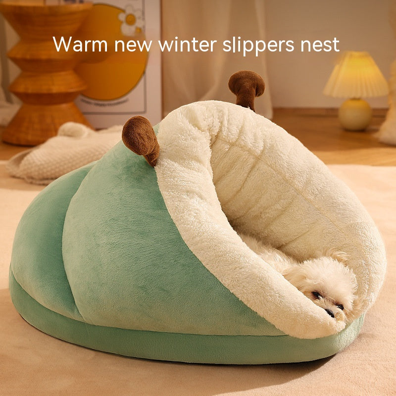 Pet Bed Winter Cat Dog Slippers Small Nest Pets Gym From House