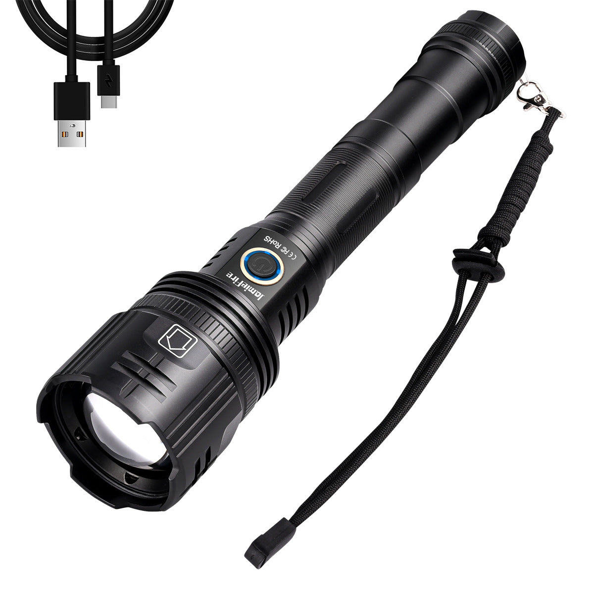 White Laser Spotlight Cave Exploration Adjustable Focal Length Flashlight Electronics dealsniper-net