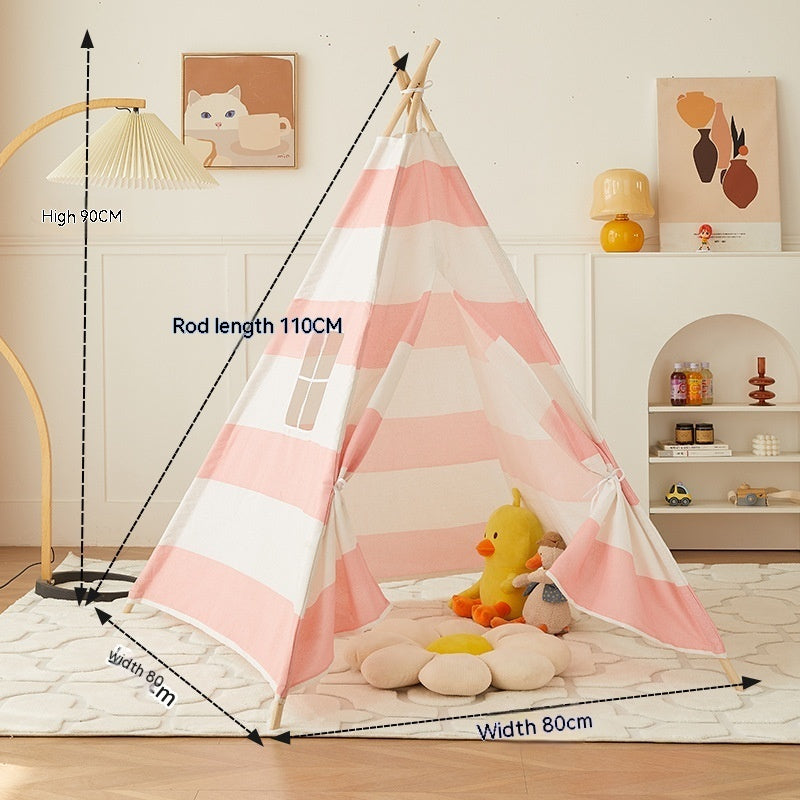 Children's Indoor Tent Princess Castle Play House Toys Pets DealSniper.net 110cm Pink Check Ordinary
