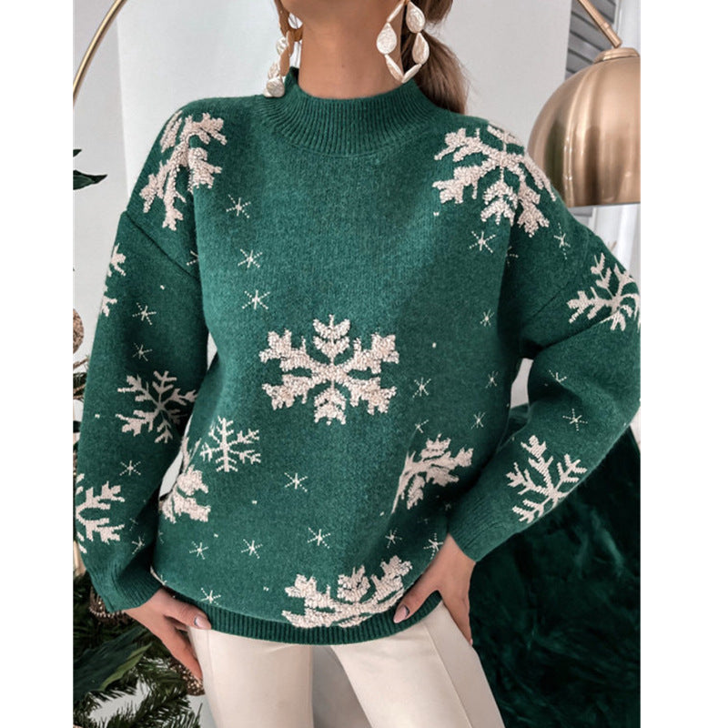 Fall Winter Women's Christmas Sweater Knitted Fluffy Streetwear Women dealsniper-net