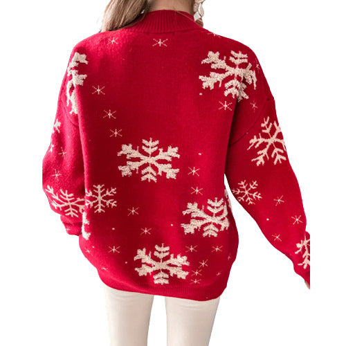 Fall Winter Women's Christmas Sweater Knitted Fluffy Streetwear Women dealsniper-net